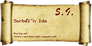 Sorbán Ida névjegykártya