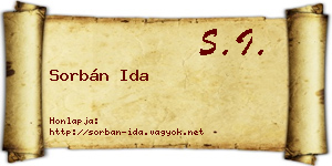 Sorbán Ida névjegykártya
